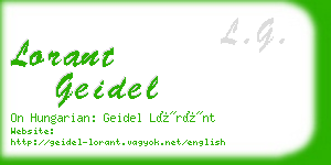 lorant geidel business card